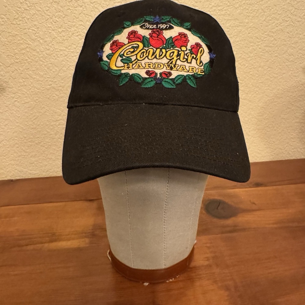 Cowgirl Hardware‎ Roses Adjustable Hat Black "Get A Grip"
